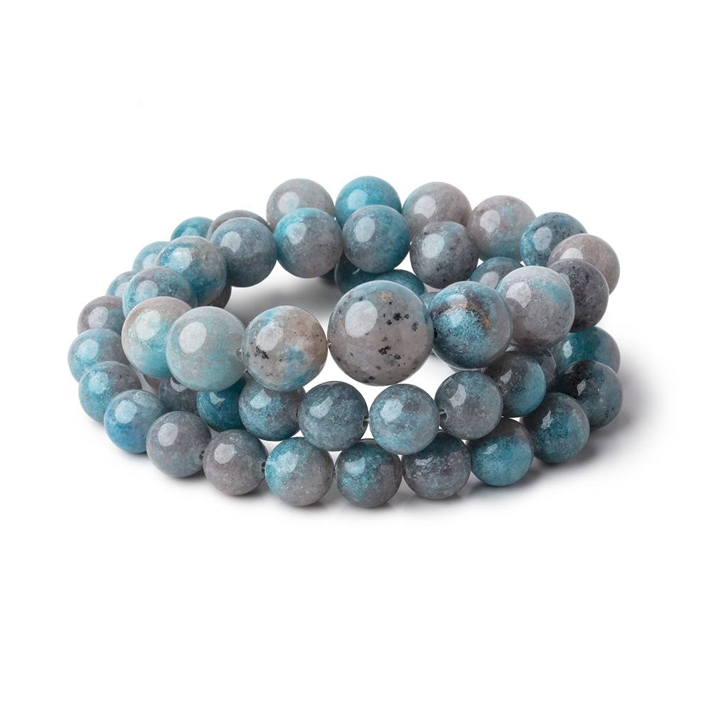 7-12mm Rare Paraiba Quartz Plain Round Beads 17.75 inch 56 pieces AAA