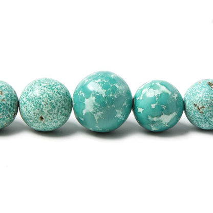 7-13.5mm Mongolian Turquoise plain round beads 18 inch 55 pieces