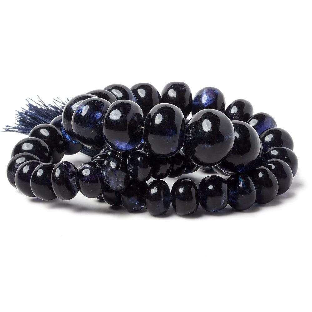 7-13mm Dark Blue Fluorite Plain Rondelle Beads 16 inch 54 pieces