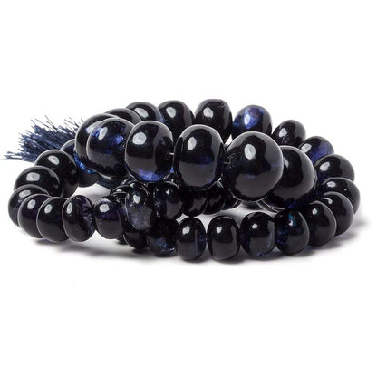 7-13mm Dark Blue Fluorite Plain Rondelle Beads 16 inch 54 pieces