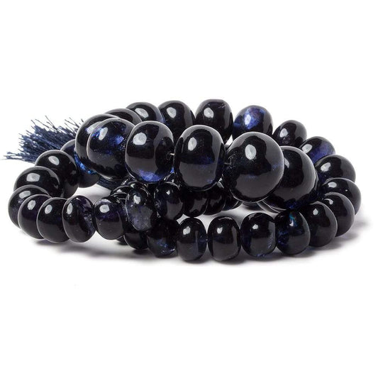 7-13mm Dark Blue Fluorite Plain Rondelle Beads 16 inch 54 pieces