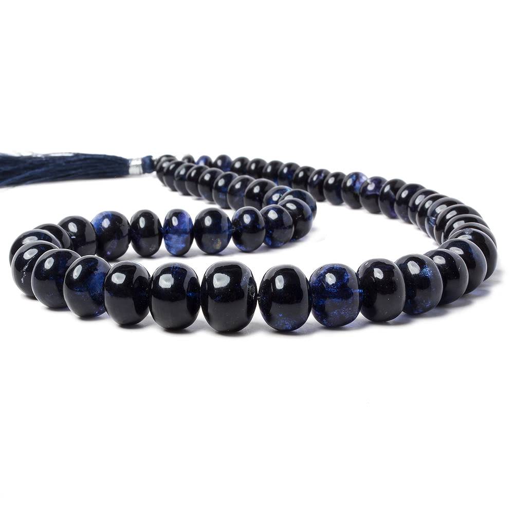 7-13mm Dark Blue Fluorite Plain Rondelle Beads 16 inch 54 pieces