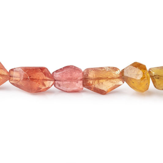 7-13mm Dravite Tourmaline Faceted Nugget Beads 15 inch 37 pieces