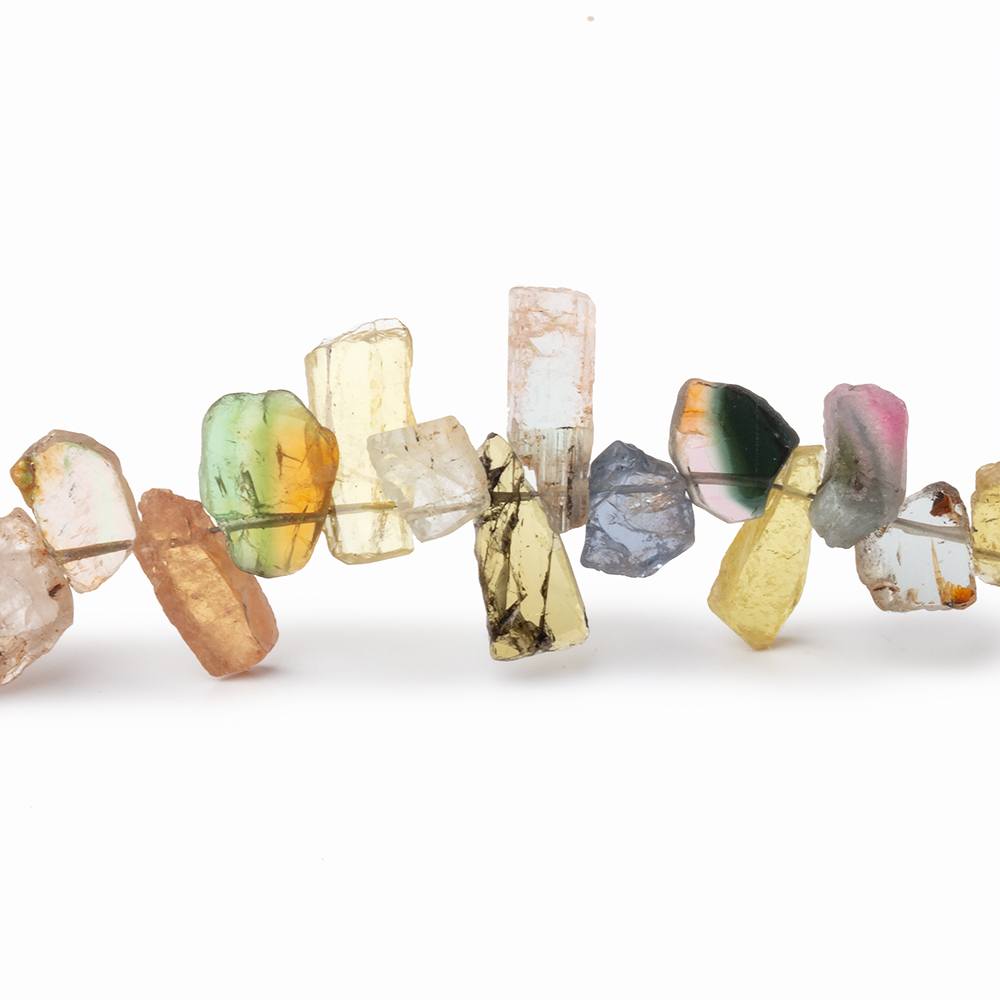 7-13mm Multi Color Tourmaline Slice Beads 8 inch 46 pieces