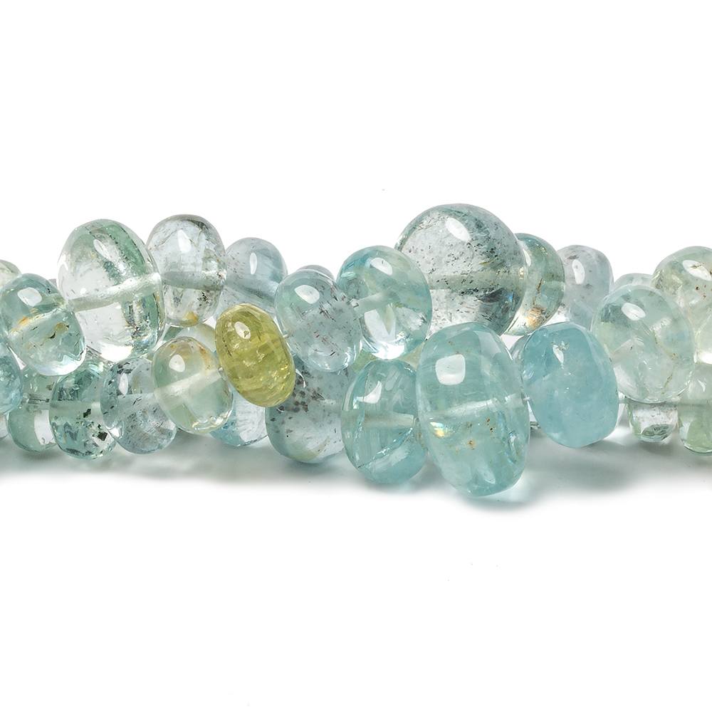 7-14mm Aquamarine and Helidore Plain Rondelle Lot of 3 Strands 279 Beads