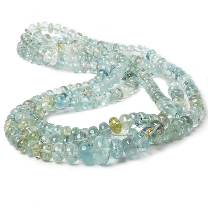 7-14mm Aquamarine and Helidore Plain Rondelle Lot of 3 Strands 279 Beads
