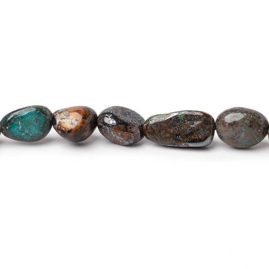 7-14mm Chrysocolla with Hematite Plain Nugget Beads 16 inch 49 pieces AA