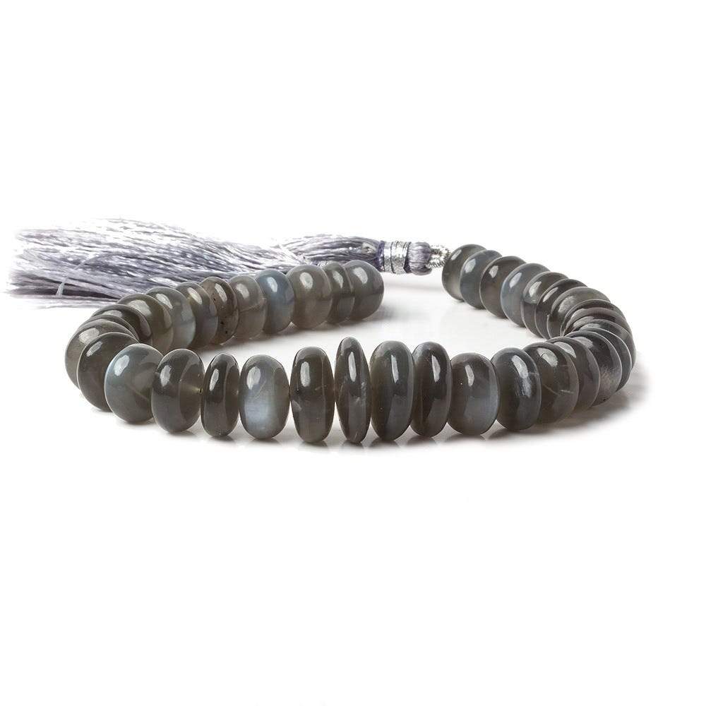 7-14mm Platinum Moonstone Plain Rondelle Beads 8 inch  37pcs