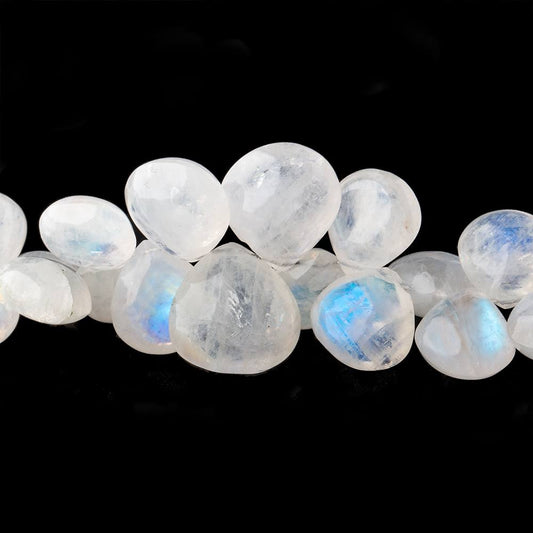 7-14mm Rainbow Moonstone plain heart beads 16 inch 100 pieces AA