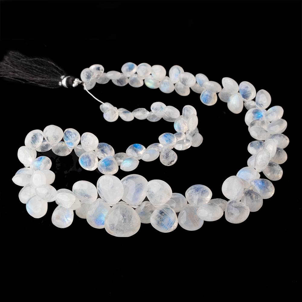 7-14mm Rainbow Moonstone plain heart beads 16 inch 100 pieces AA