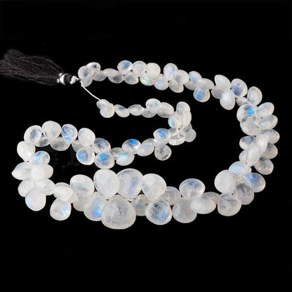 7-14mm Rainbow Moonstone plain heart beads 16 inch 100 pieces AA