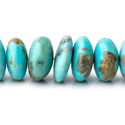 7-14mm Sleeping Beauty Turquoise Plain Rondelle Beads 20 inch 93 pieces AAA