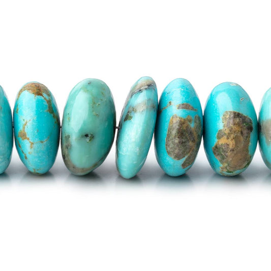 7-14mm Sleeping Beauty Turquoise Plain Rondelle Beads 20 inch 93 pieces AAA