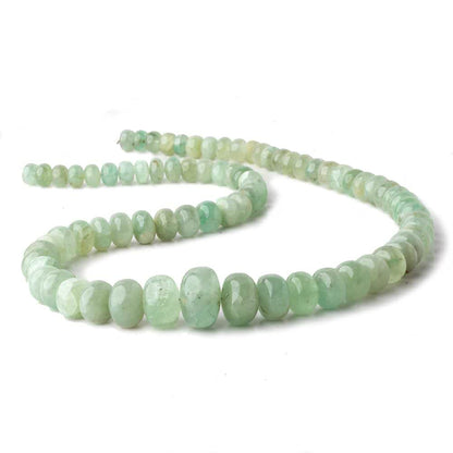 7-15mm Green Beryl plain rondelle beads 18 inch 77 pieces