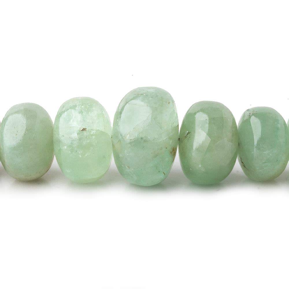7-15mm Green Beryl plain rondelle beads 18 inch 77 pieces