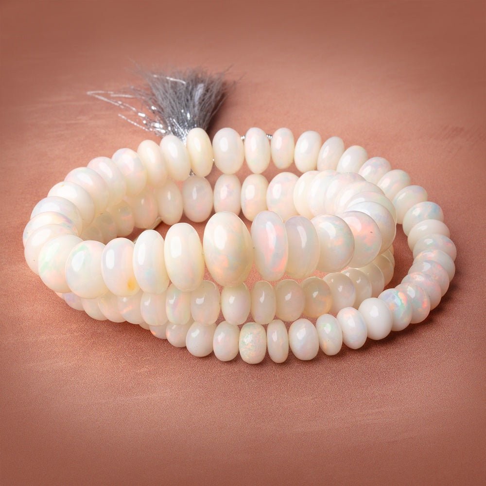7-15mm Ethiopian Opal Plain Rondelle 20 inch 90 Beads AAA
