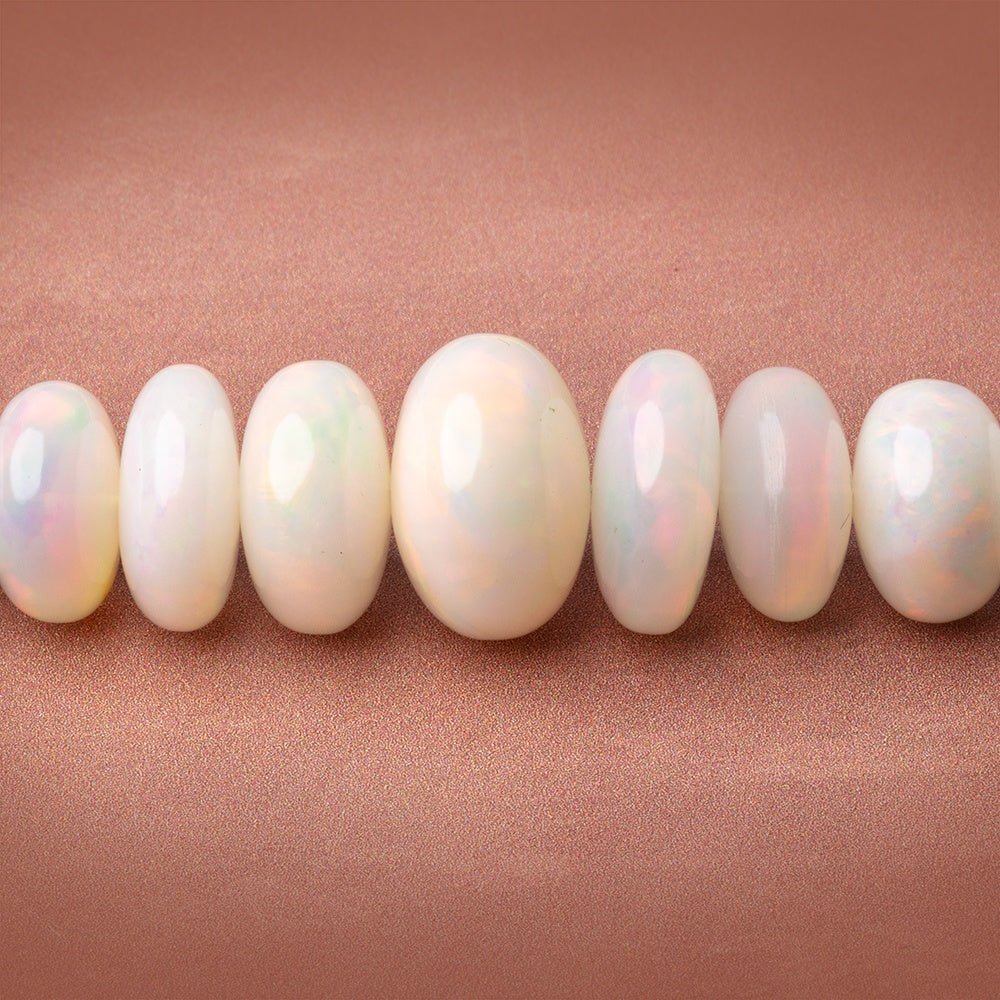 7-15mm Ethiopian Opal Plain Rondelle 20 inch 90 Beads AAA