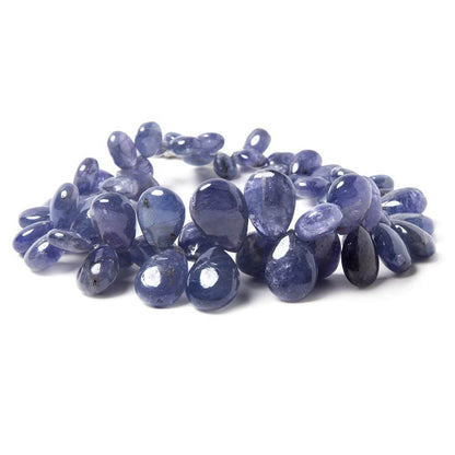 7-15mm Tanzanite Beads Plain Pears, A Quality 8.25 inch 62 pieces