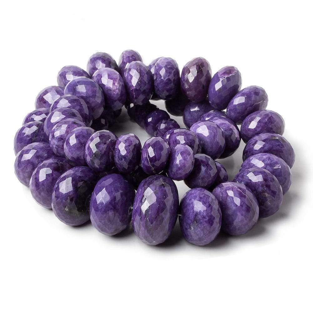 7-18.8mm Deep Purple Charoite faceted rondelle beads 19 inches 65 beads AAA