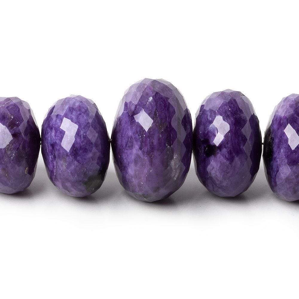 7-18.8mm Deep Purple Charoite faceted rondelle beads 19 inches 65 beads AAA
