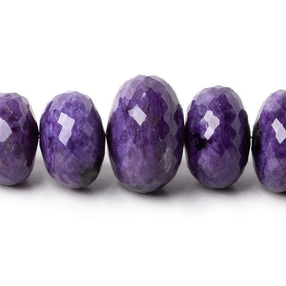 7-18.8mm Deep Purple Charoite faceted rondelle beads 19 inches 65 beads AAA