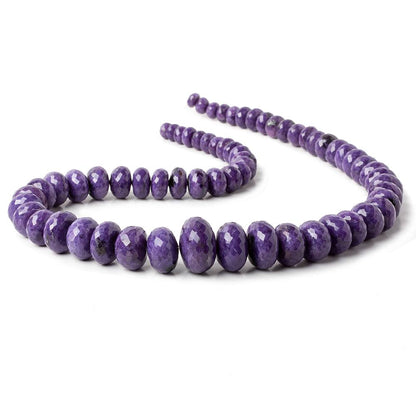 7-18.8mm Deep Purple Charoite faceted rondelle beads 19 inches 65 beads AAA