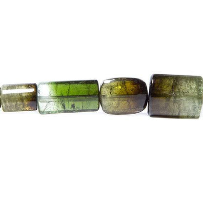 7-18mm Bi-tonal Avocado Green Tourmaline Beads Plain Tube 39 pcs