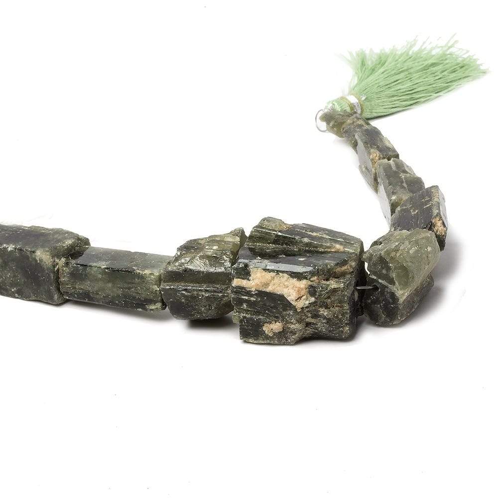 7-21mm Chrome Diopside Beads Unpolished Natural Crystal 8 inch 10 pieces