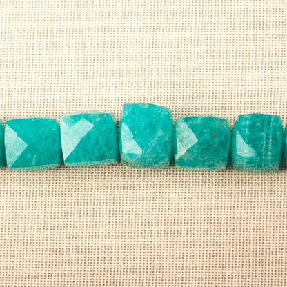 7-7.5mm Amazonite faceted cube beads 5.75 inch 20 pieces