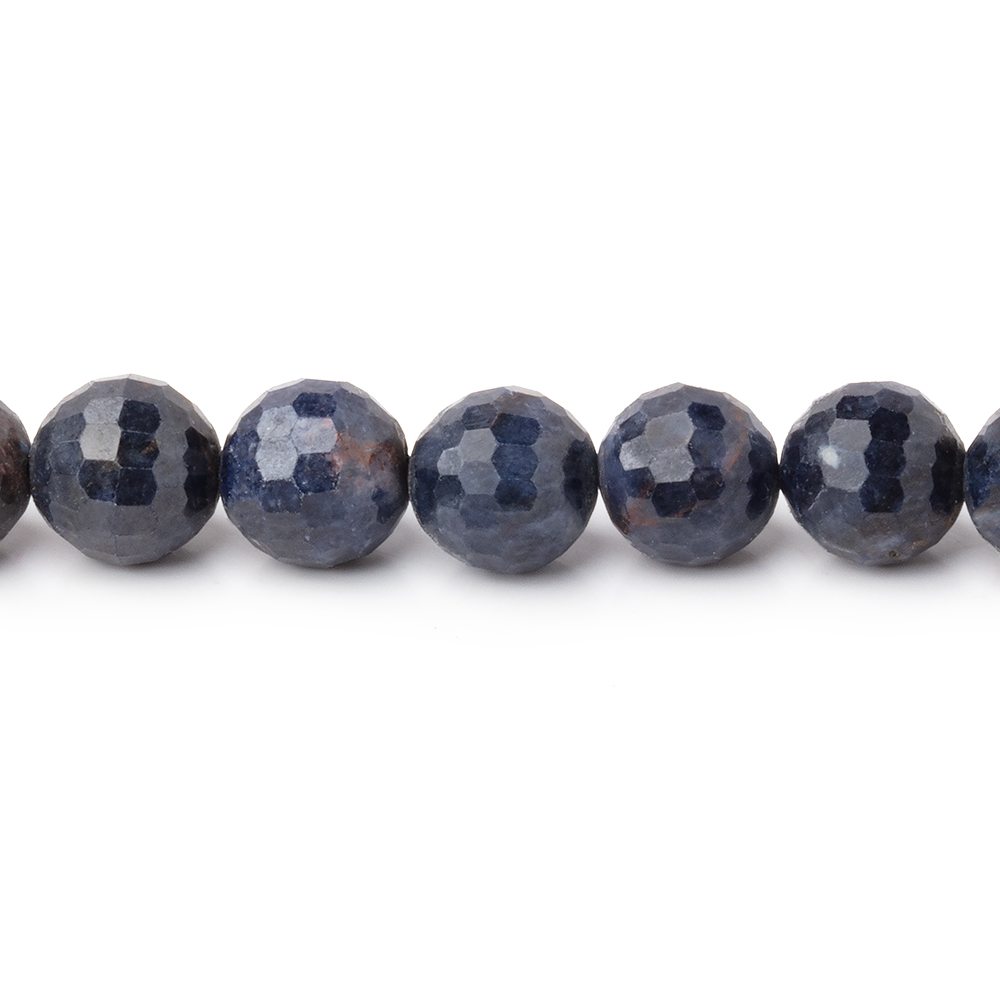 7-7.5mm Blue Sapphire Faceted Round 7 inch 23 Beads
