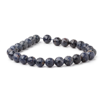 7-7.5mm Blue Sapphire Faceted Round 7 inch 23 Beads
