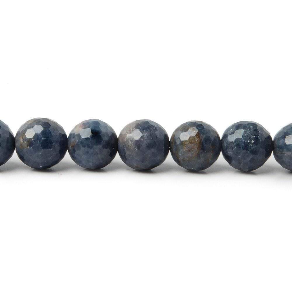 7-7.5mm Blue Sapphire Faceted Round Beads 8 inch 27 pieces A