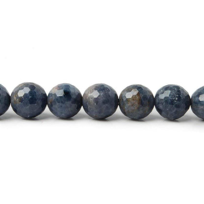 7-7.5mm Blue Sapphire Faceted Round Beads 8 inch 27 pieces A