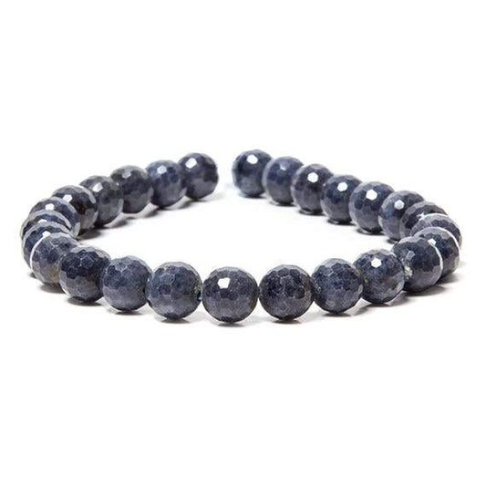 7mm Blue Sapphire faceted rounds 7.5 inch 27 beads