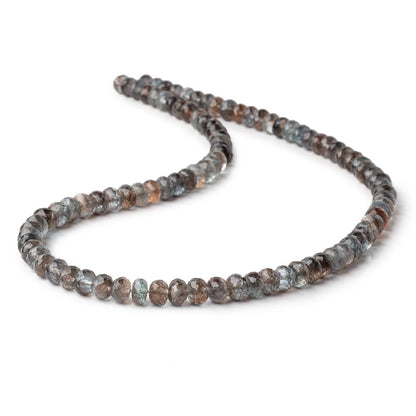 7-7.5mm Copper Moss Aquamarine Faceted Rondelle Beads 18 inch 96 pieces AAA