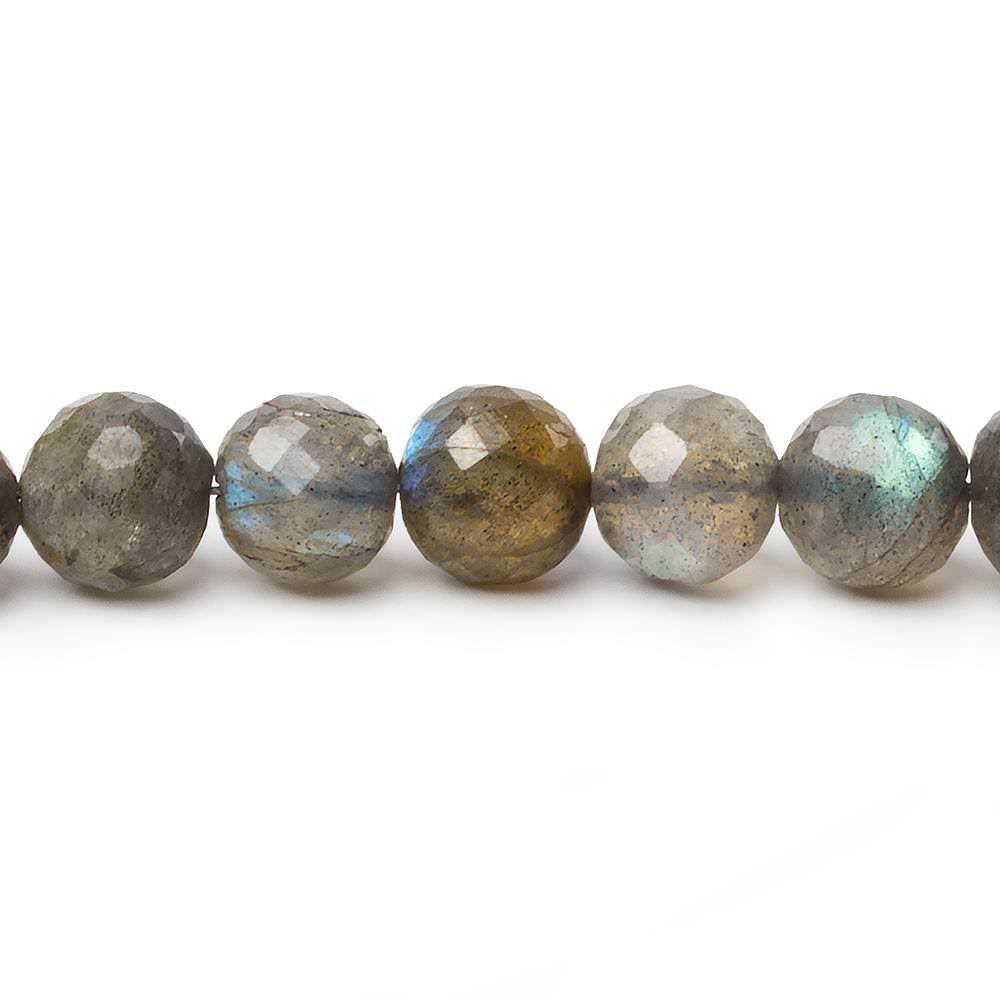 7-7.5mm Labradorite faceted round beads 8 inch 28 pieces A