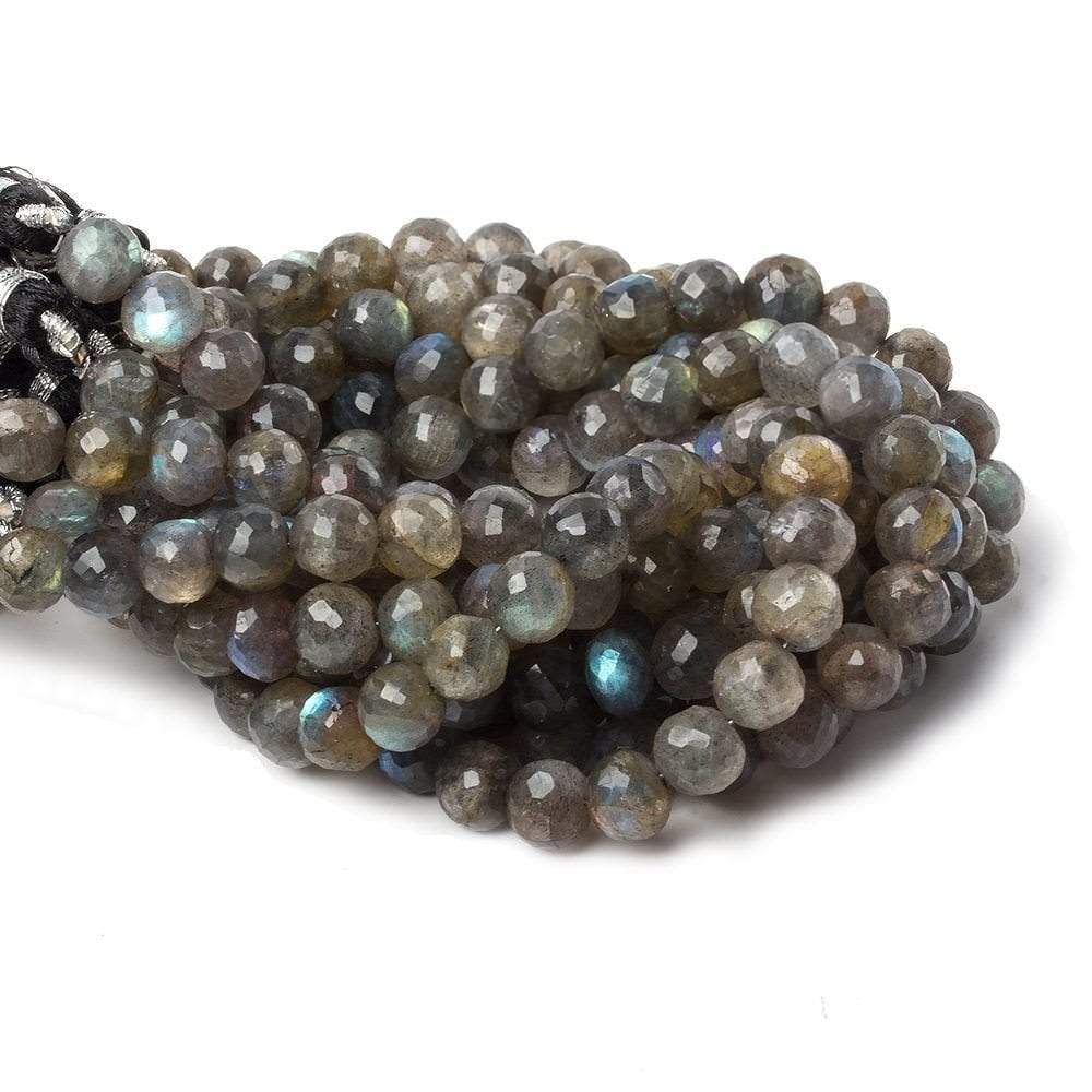 7-7.5mm Labradorite faceted round beads 8 inch 28 pieces A