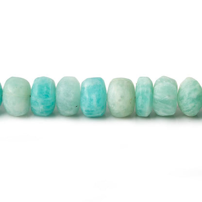 7-7.5mm Matte Amazonite plain rondelle beads 7.5 inch 41 beads A