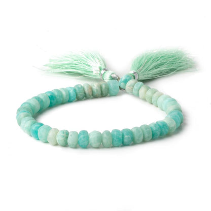 7-7.5mm Matte Amazonite plain rondelle beads 7.5 inch 41 beads A