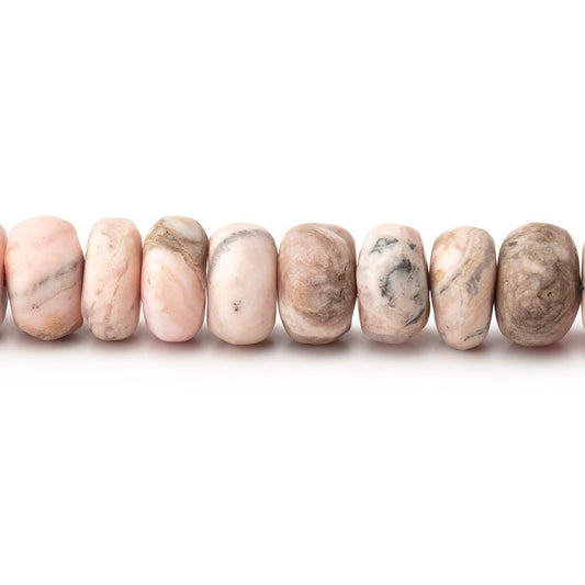 7-7.5mm Matte Rhodochrosite Plain Rondelles 7.5 inch 40 Beads