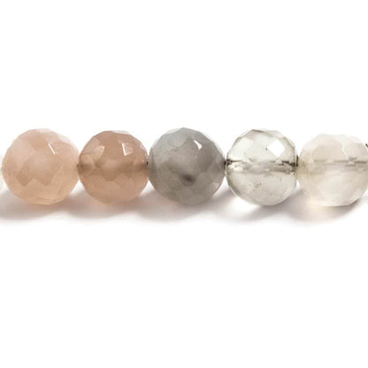 7.5mm Multi-color Moonstone faceted rounds 9 inch 28 Beads