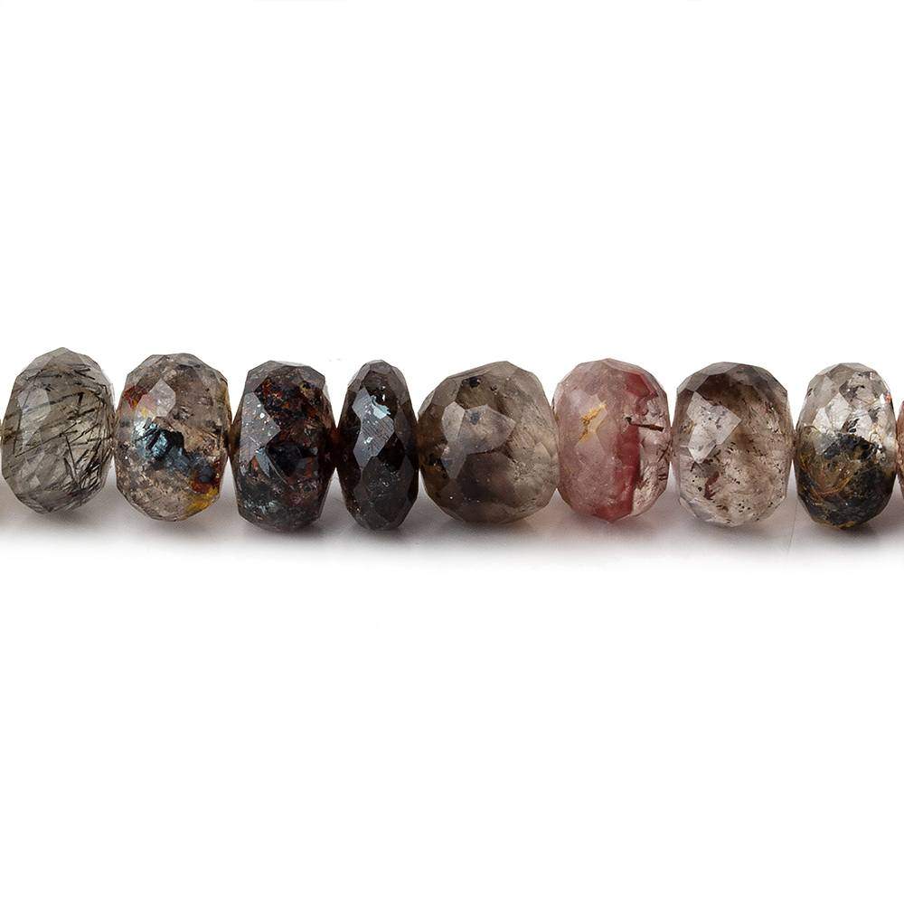 7mm Multi Rutilated Quartz faceted rondelle Beads 15.5 inch 80 pieces