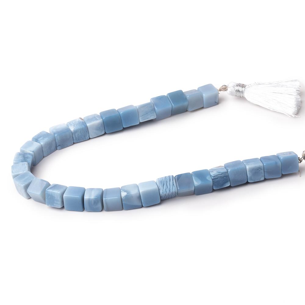 7-7.5mm Owyhee Blue Opal Plain Cube Beads 7.75 inch 26 pieces