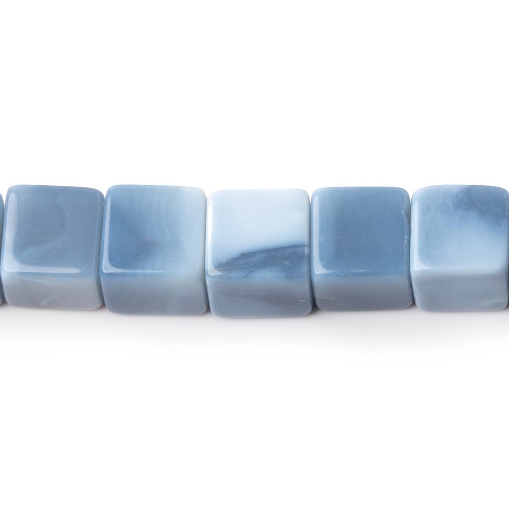 7-7.5mm Owyhee Blue Opal Plain Cube Beads 7.75 inch 26 pieces