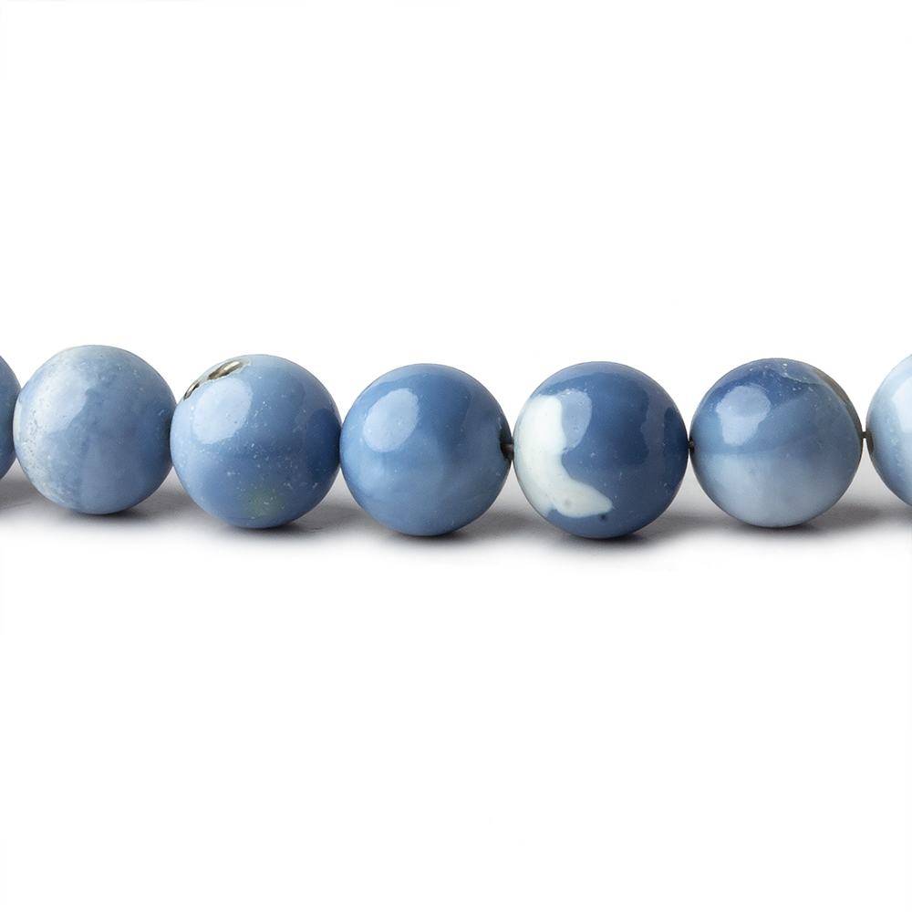 7-7.5mm Owyhee Denim Blue Opal plain round beads 18 inch 64 pieces AA