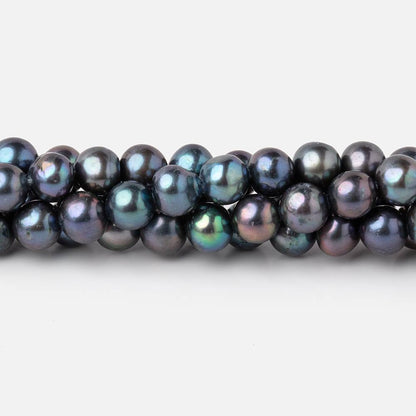 7-7.5mm Peacock Off Round Freshwater Pearls 16 inch 59 Beads