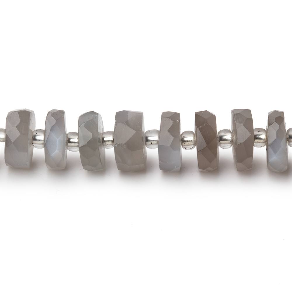 7-7.5mm Platinum Grey Moonstone Faceted Heishi Beads 16 inch 98 pieces