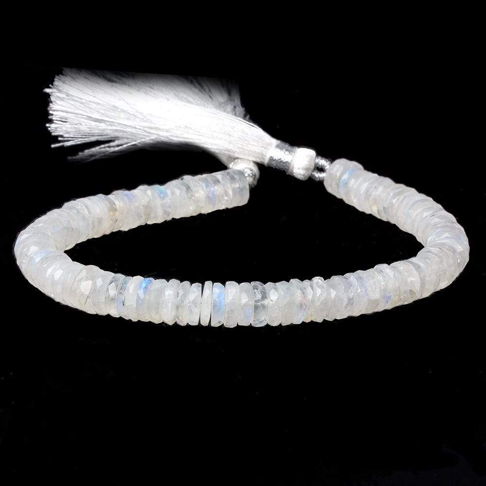 7-7.5mm Rainbow Moonstone faceted heshi beads 8 inch 95 pieces