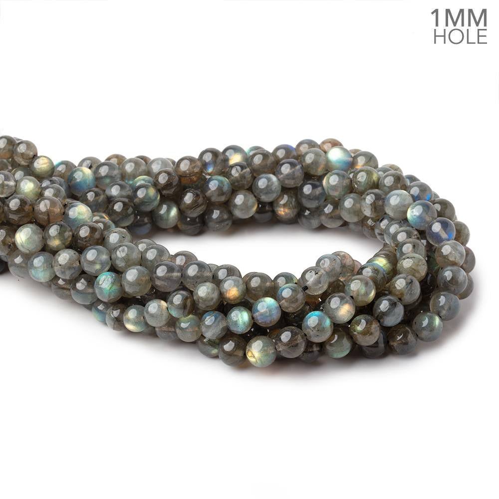 7-8.5mm Labradorite Plain Round Beads 16 inch 48 pieces 1mm hole