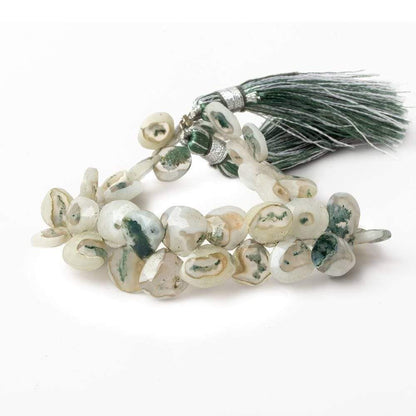 7-8.5mm Peacock Solar Quartz Faceted Heart Beads 7 inch 46 pieces